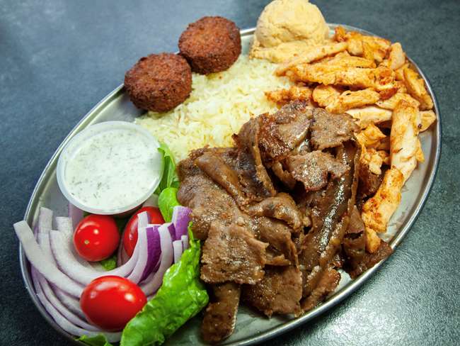 Gyros Chicken Falafel Platter 